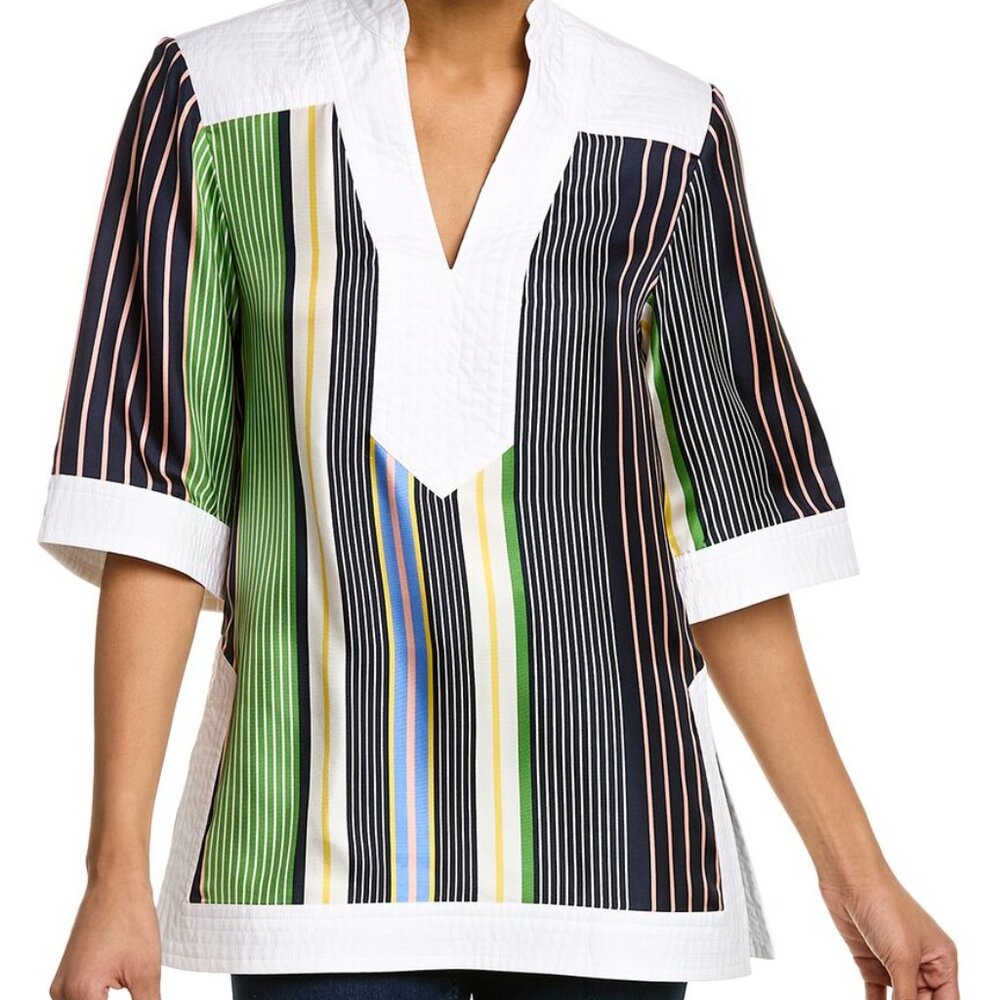 Tory Birch Stripe Silk Tunic
